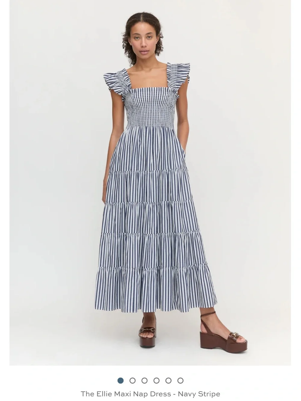 Hill House Home Ellie Maxi Nap Dress in Navy Stripe Large - Picture 1 of 9